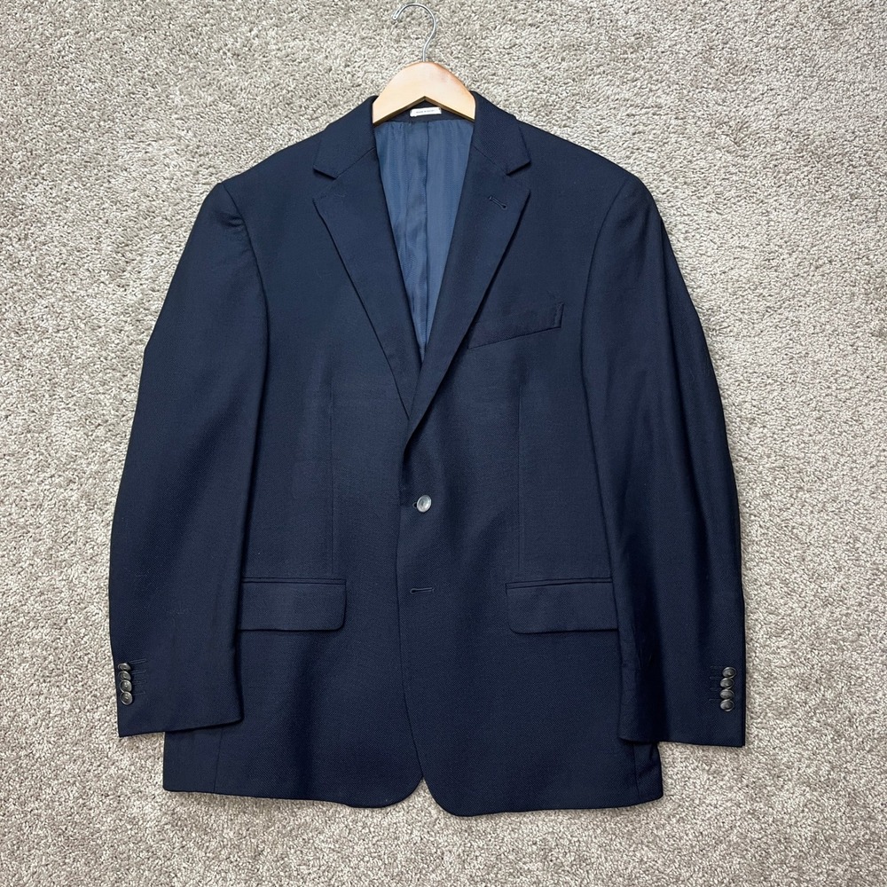 Joseph Abboud Heritage Blazer Mens 42 Short Navy Blue Wool Reda Super 110s EUC
